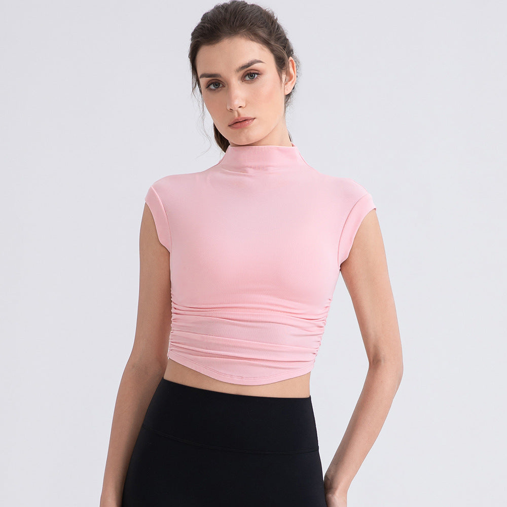 Irregular Asymmetric Half Turtleneck for Exercise and Yoga